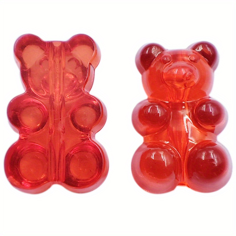 10pcs 10x20mm Resin Little Bear Transparent Gummy Bear Charms Mixed Color Acrylic Handmade Pendant for Necklace DIY Bracelet Jewelry Accessories