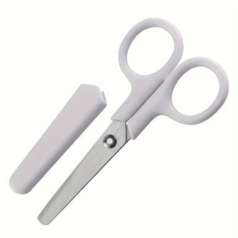 1pc Portable Mini White Scissor - Stainless Steel Blade Cutter for Paper,  Handwork, Stationery, Office & School - Perfect Gift!