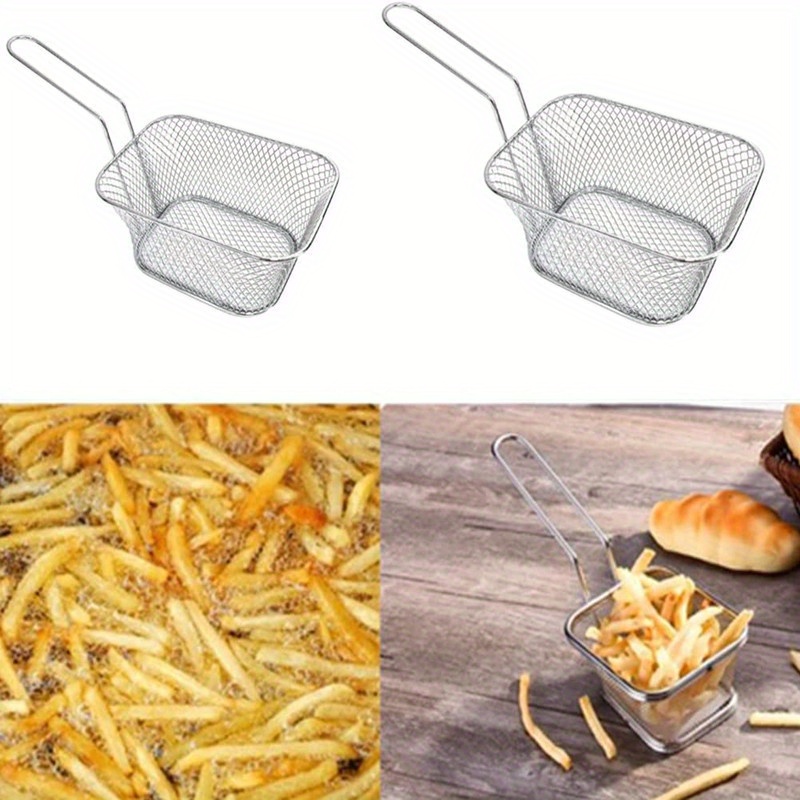Upgrade Your Kitchen With A Stainless Steel Mini French Fries Basket -  Perfect For American Snacks & Bbqs! - Temu United Arab Emirates