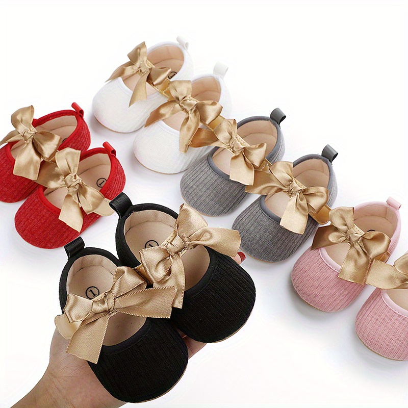 Baby Girls Cute Bow Tie Slip Walking Shoes Toddlers Outdoor - Temu ...