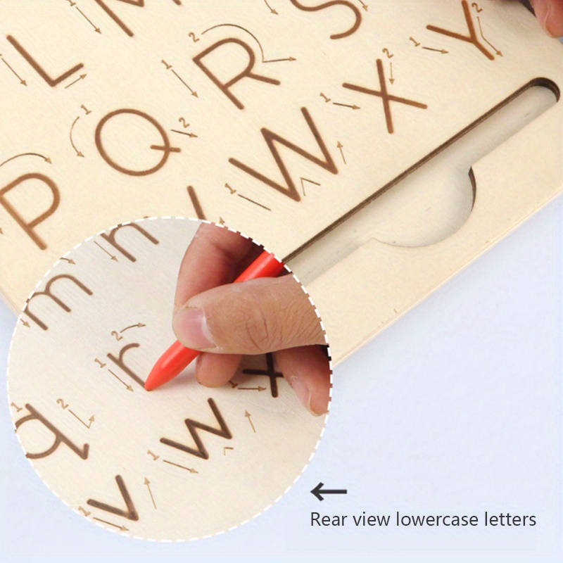 Double-Sided Wooden Alphabet Tracing Board  Upper and Lowercase Lette –  Fun Learn Grow Co.