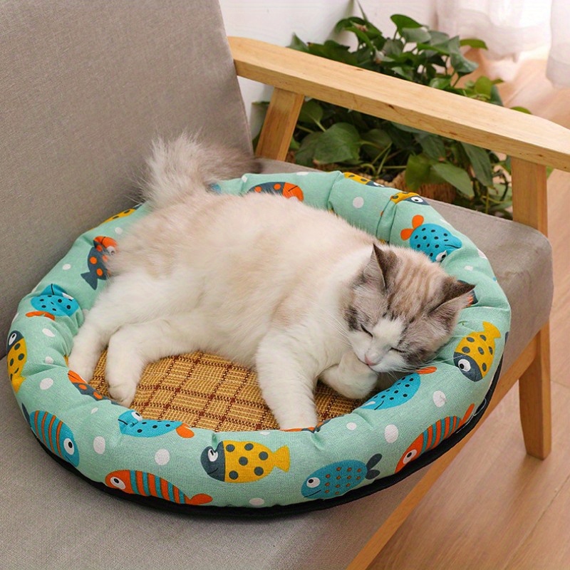 Comfortable Round Pet Cooling Cat Nest - Temu United