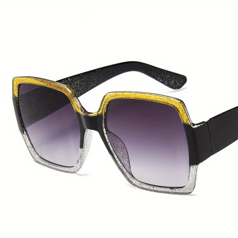 Y2K Glitter Square Sunglasses UV400