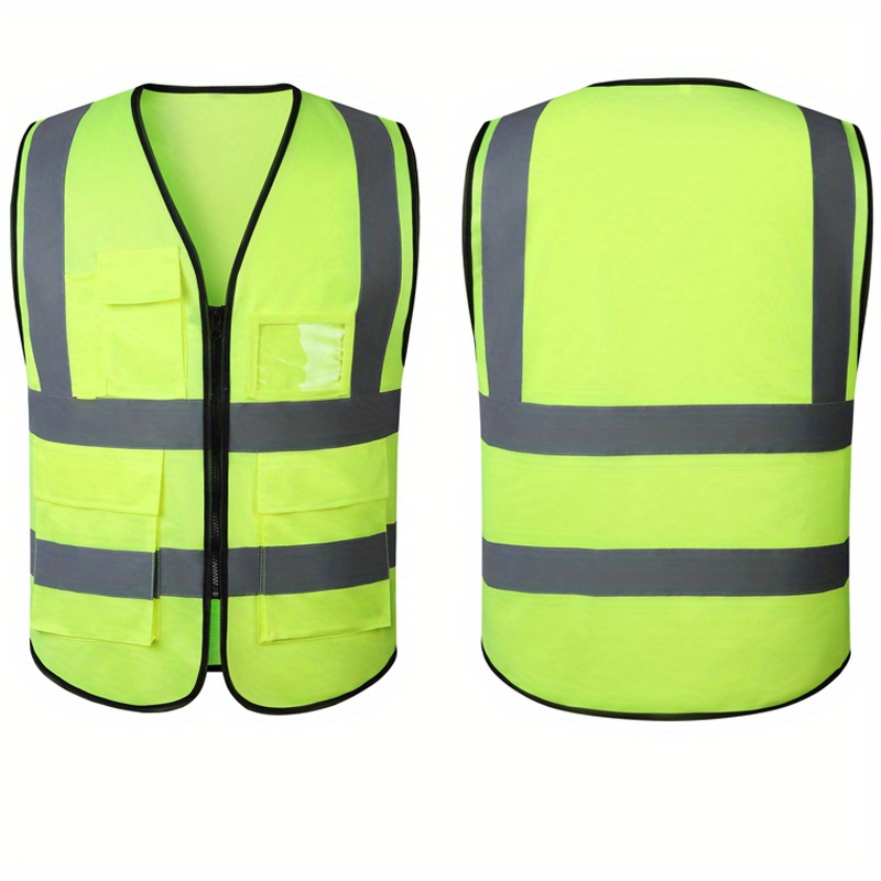 Stay Safe Stylish Multi Pocket Reflective Jacket For Men Women