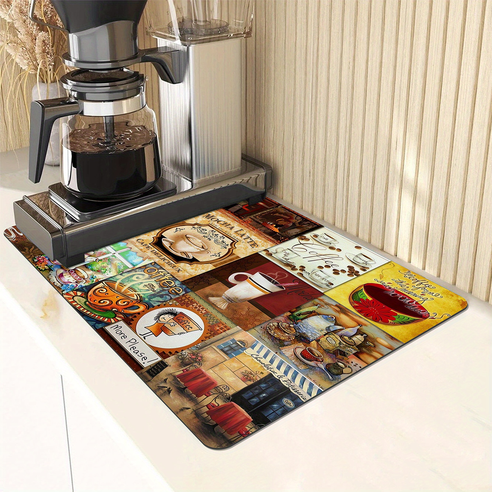 Rubber Mat Kitchen Countertop Slide Mat for Appliance Coffee
