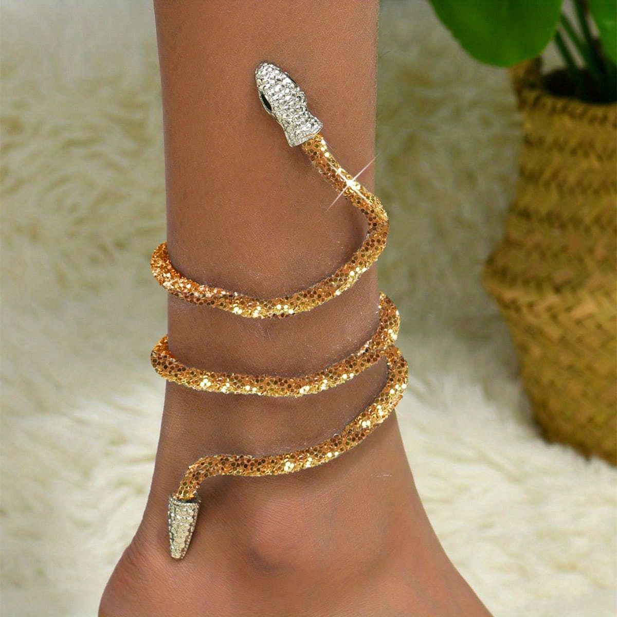 Simulation Snake Winding Anklet Can Be Randomly Shaped Ankle Bangle For Women Girls Party Decoration