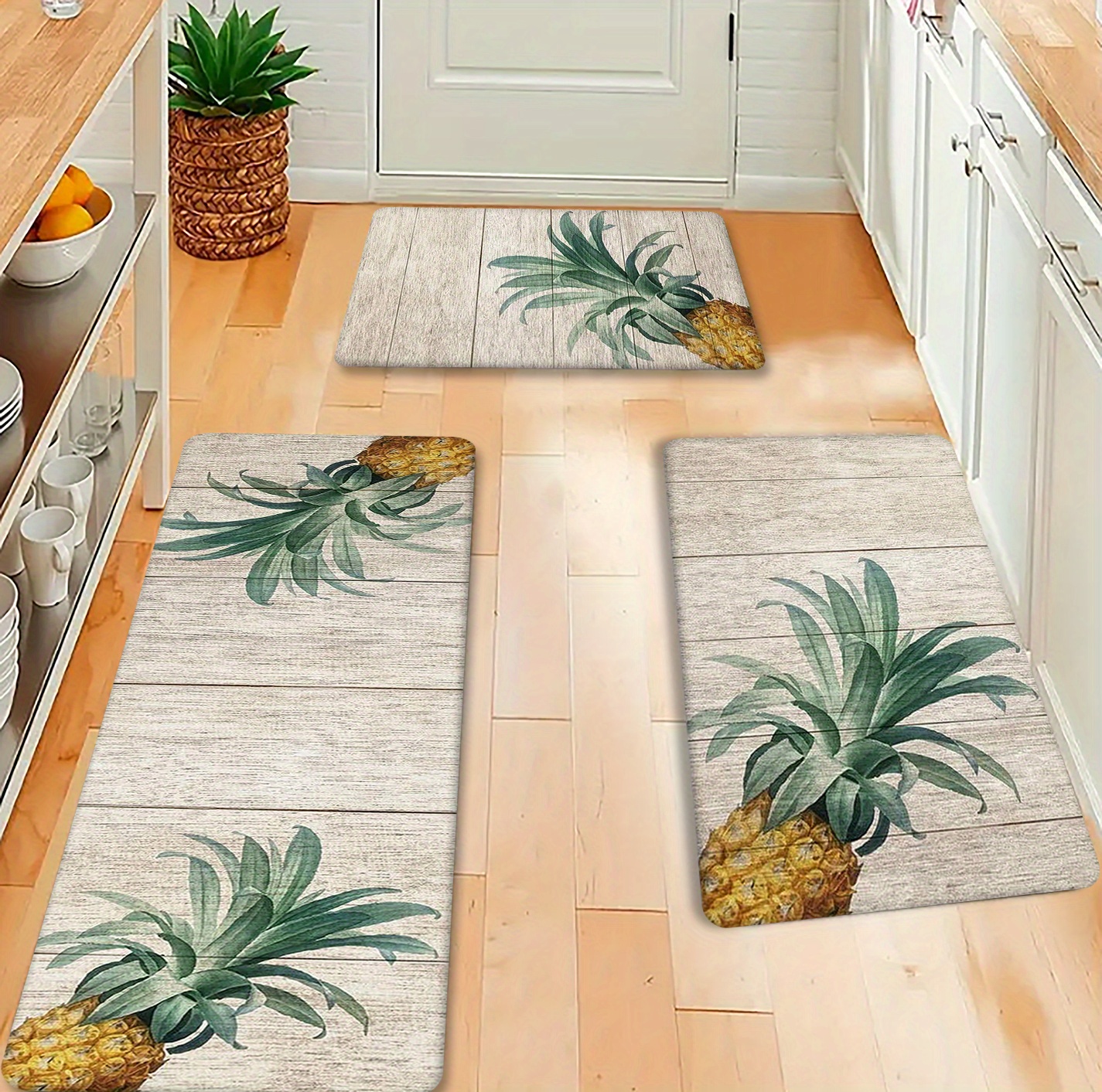 1pc Impresión Piña Antifatiga Alfombra Cocina Alfombra - Temu Mexico