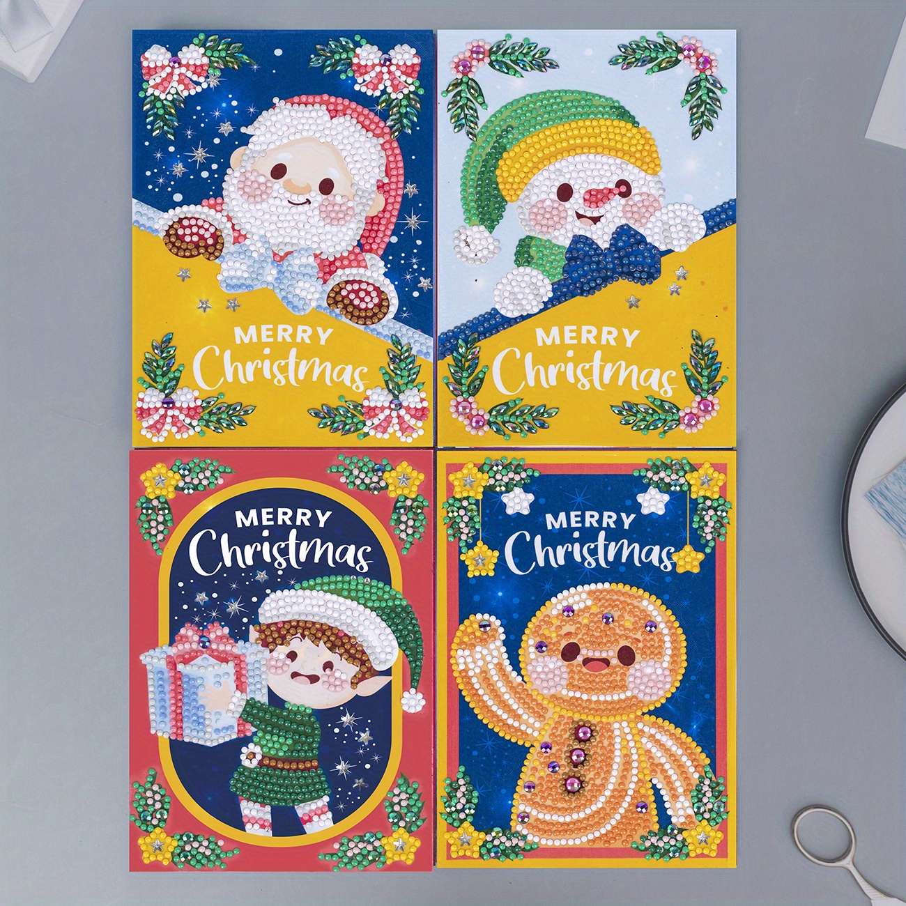 Foldable Diamonds Painting Christmas Cards 5d Diy Diamonds - Temu