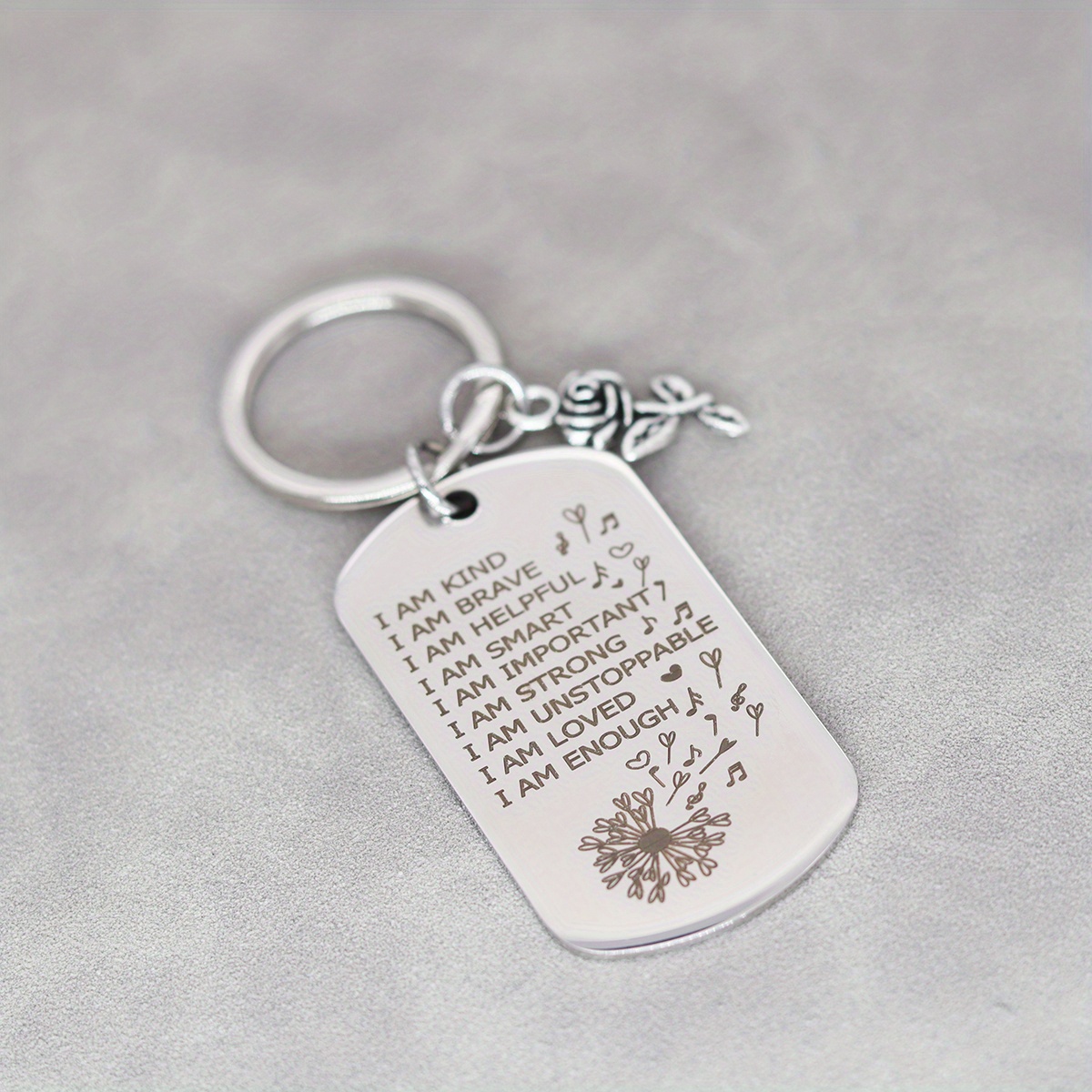 Inspirational Keyring for Men, I Am Enough, Affirmations for Kids, Positive Affirmation, Mental Health Gift for I Am Kind Smart Loved,Temu