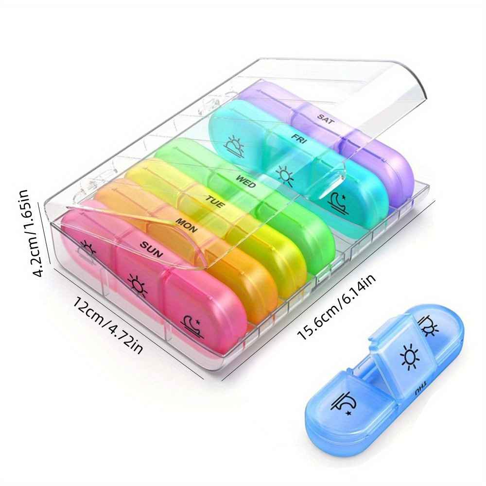 Acquista 21027 PP Portatile PP Daily Pill Case 2 Volte al Giorno 7 Giorni  Porta Della Scatola Della Pillola di Tenuta Easy-Open Weekly Medicine  Organizer (no FDA, BPA Free) - Nero dalla