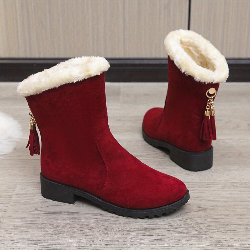 Botas Nieve Mitad Pantorrilla Decoración Borlas Punta - Temu