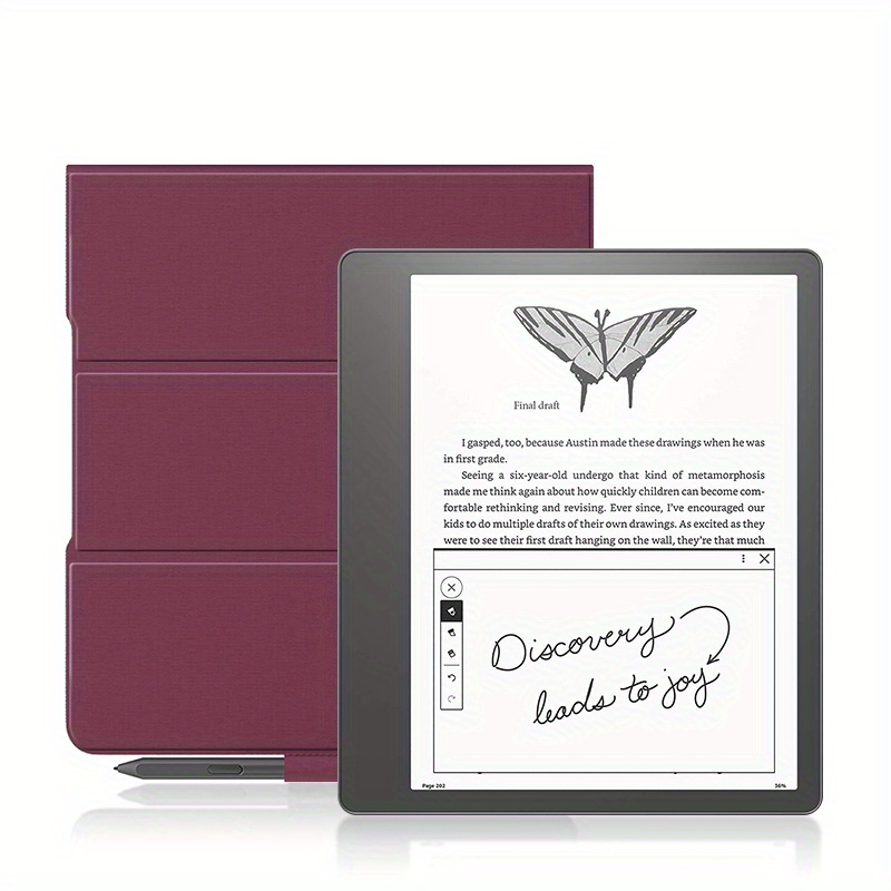 WALNEW Étui de protection en cuir synthétique pour Kindle Scribe 2022 10,2  avec support pour stylo et réveil automatique (pissenlits) : :  High-Tech