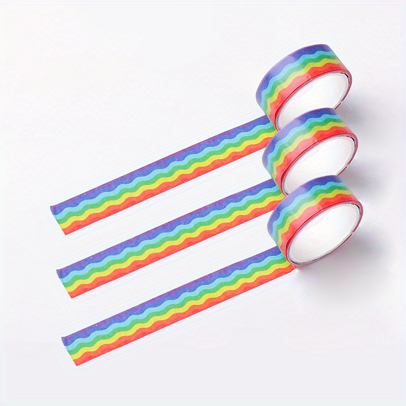 Rainbow Color Washi Tape Bulk Decoration Stationery Stickers Rainbow Washi  Tape Set washi tape cute washi tape for journaling - AliExpress