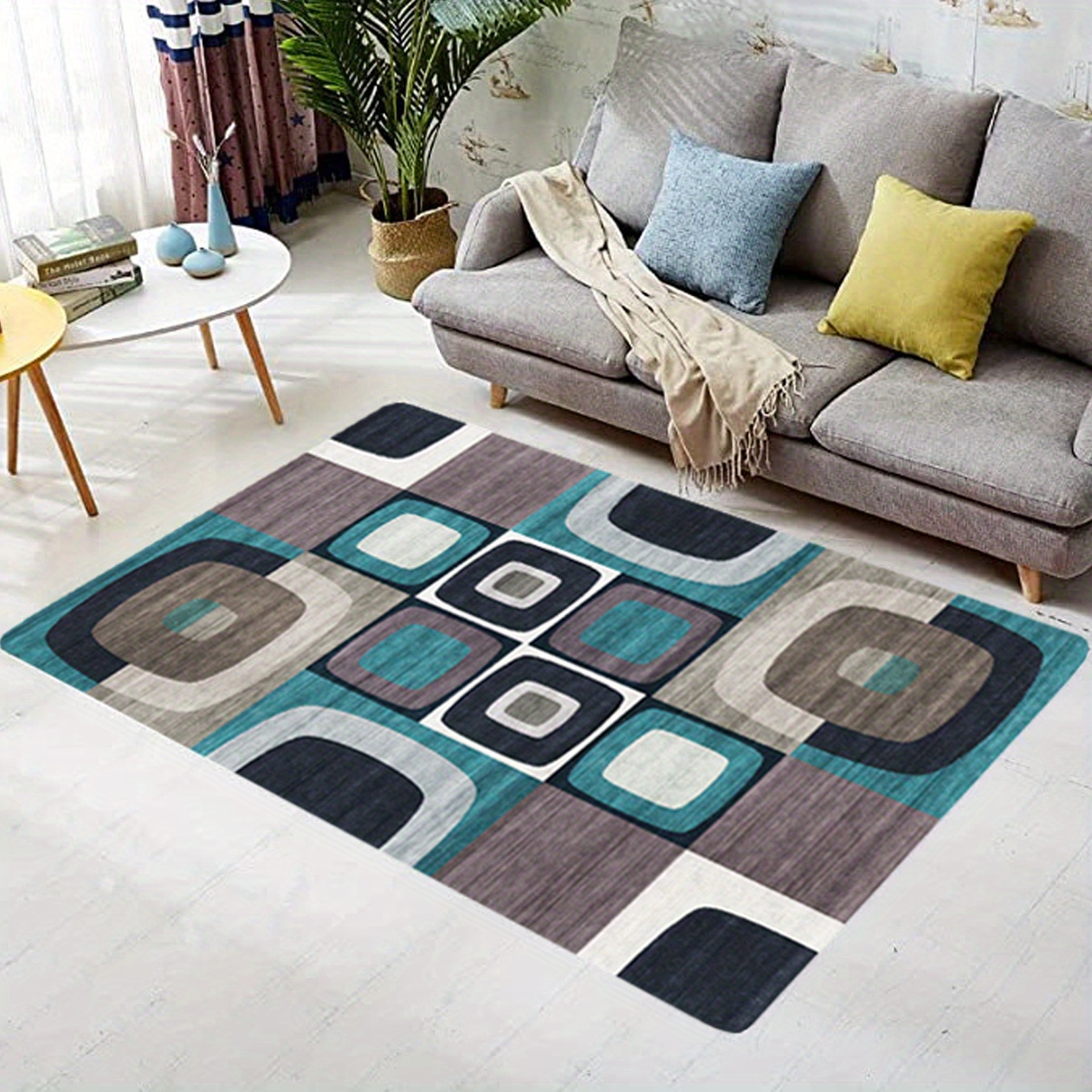 Soft Geometric Floor Mat Quick Dry Absorbent Bath Mat