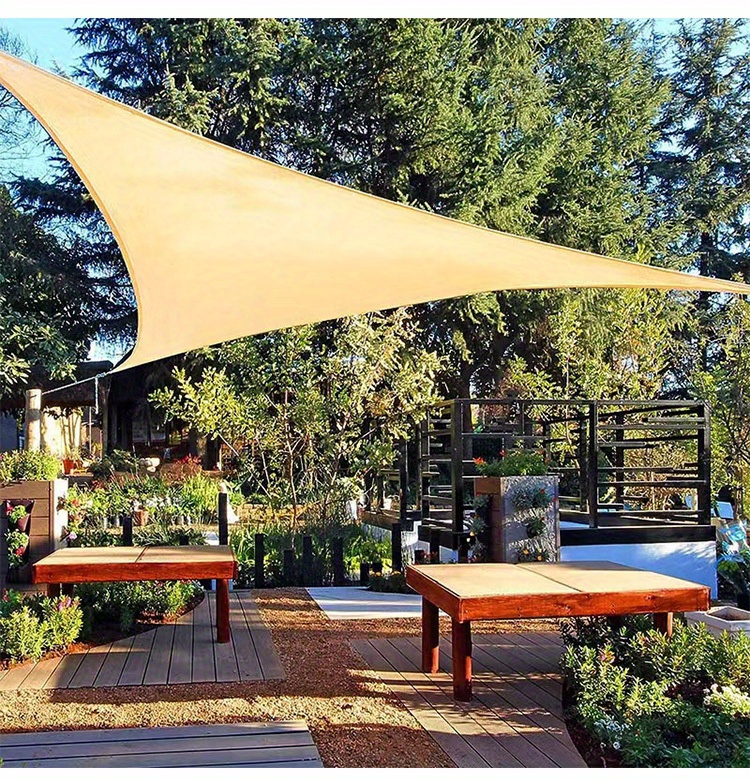 Triangle Sun Shade Sail Canopy Uv Block Canopy Fabric - Temu