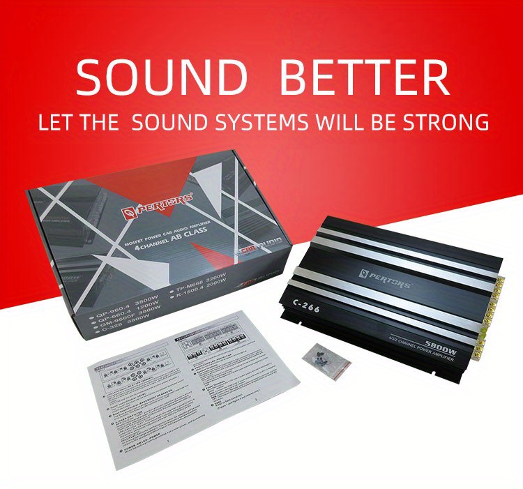3800W Car Audio Power Stereo Amplifier RMS 4 Channel Powerful PWM 4Ohm Set  Handy