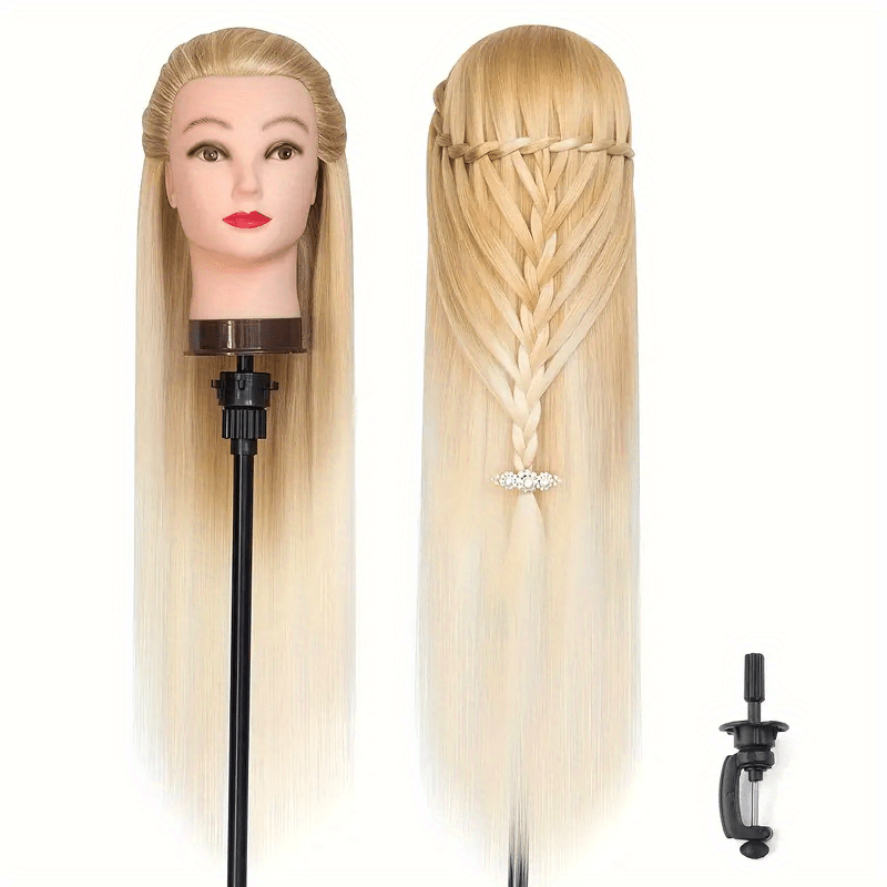 PERFEHAIR 22 Makeup Mannequin Head with 70% Real Hair, Cosmetology Manikin  Doll Head for Girls Practice Face Painting, Hair Styling, Braiding, Blonde