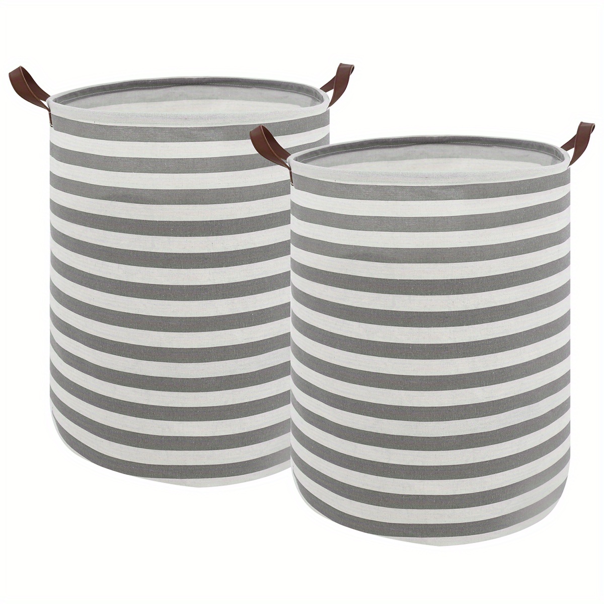 Waterproof Laundry Basket Round Stripe Foldable Cute - Temu