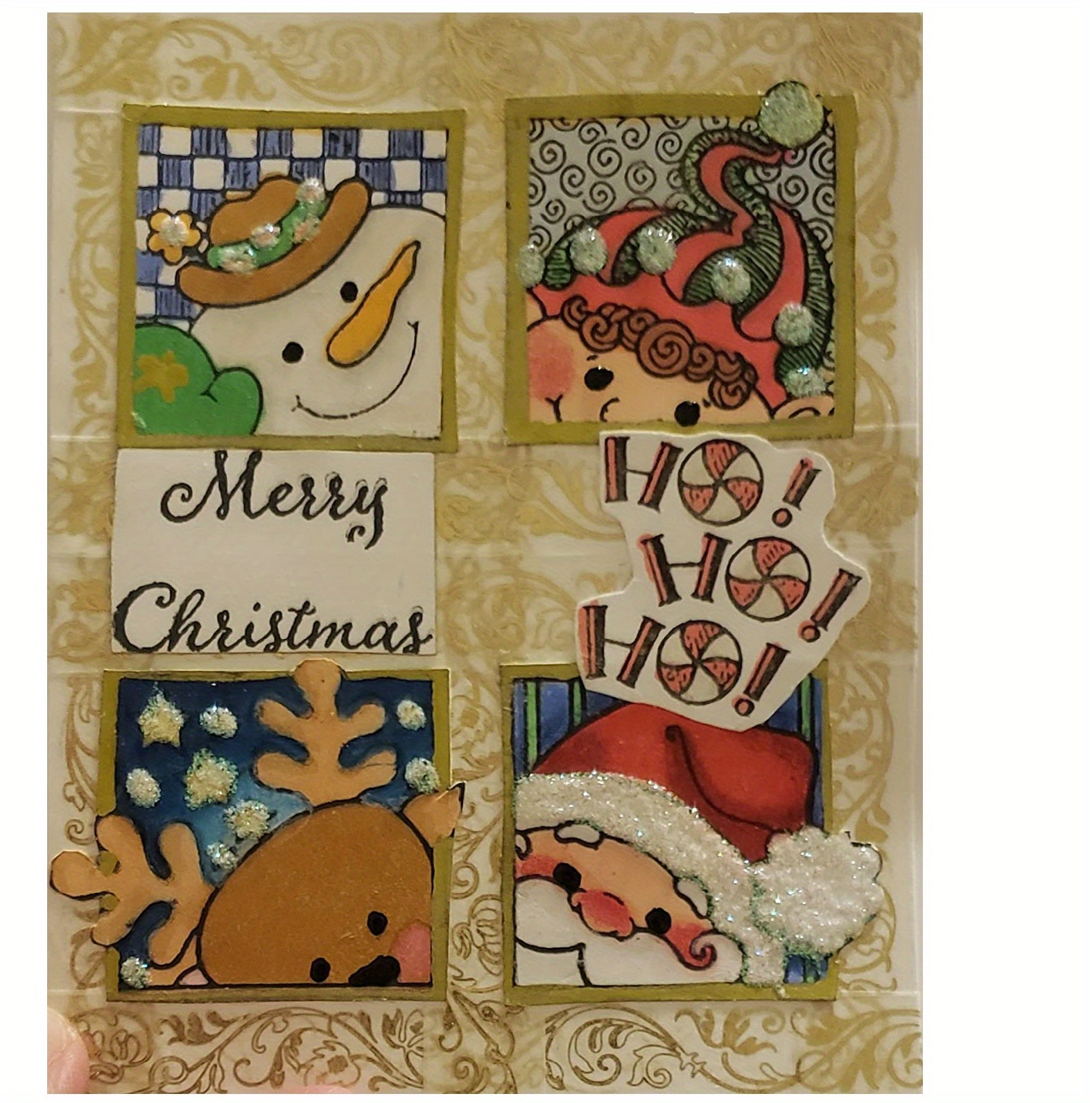 Merry Christmas Santa Photo Frame Clear Stamps Card Making - Temu