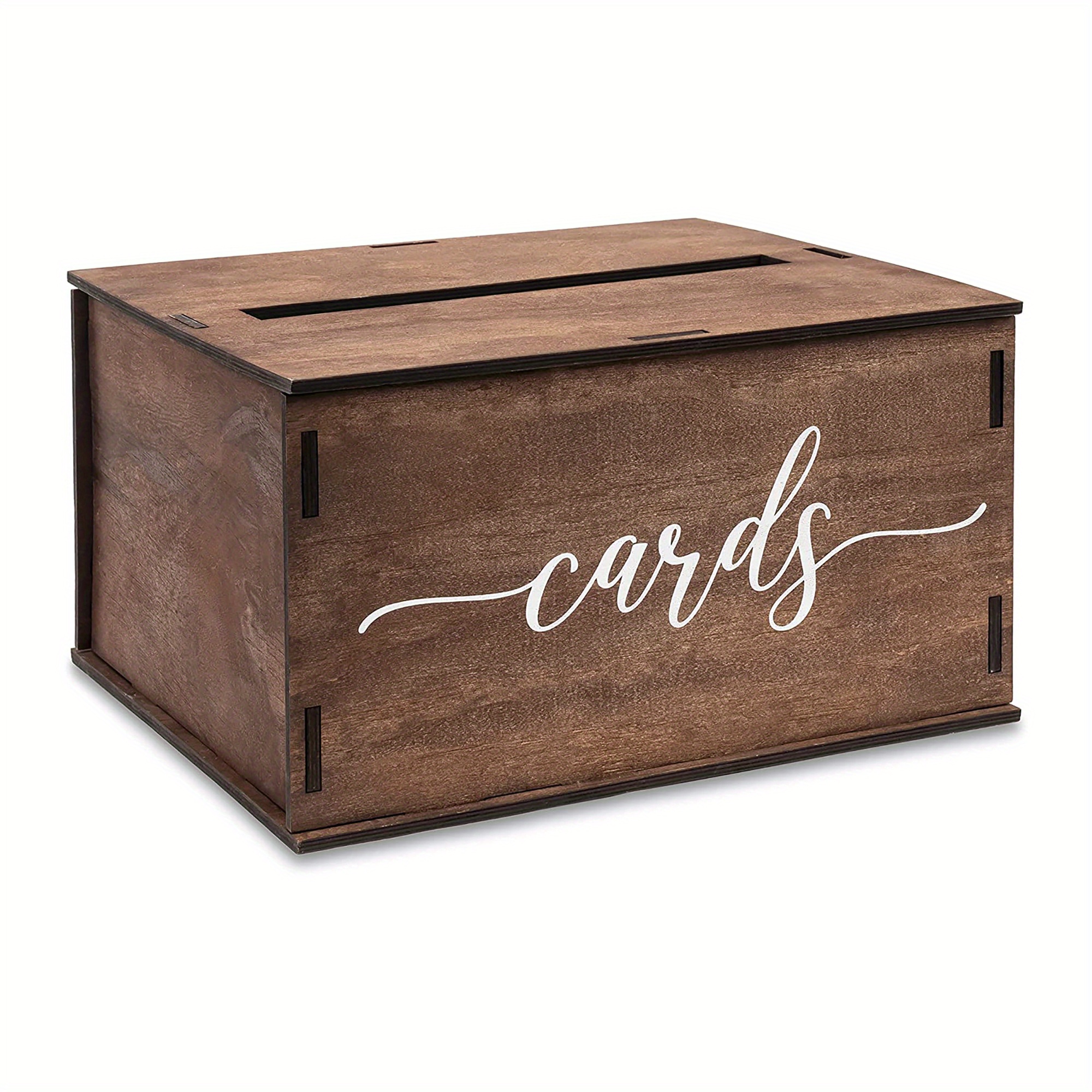 Rustic Brown Wood Card Box