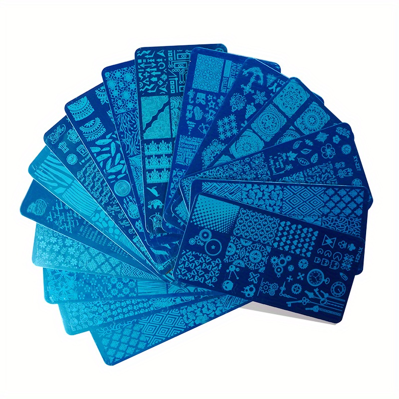 4pcs/set Random Nail Plates, Nail Transfer Templates, Patterns Random