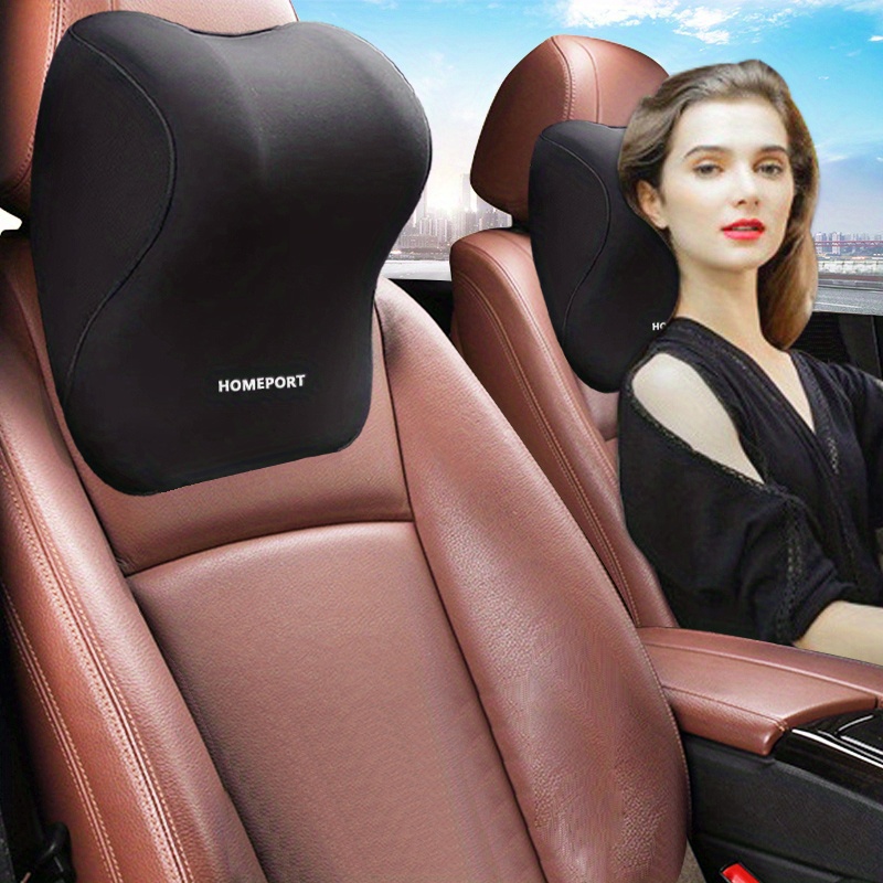 Black Car Neck Pillow For Driving Memory Foam Car Headrest Pillow - Temu