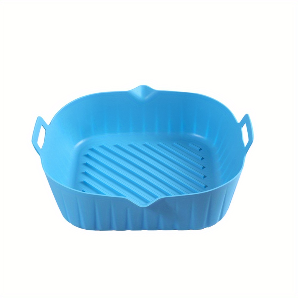 Square Air Fryer Silicone Pot Non-Stick Bakeware Cake Pastry Tray Double  Handles Reusable Baking Pan Mat Kitchen Accessories