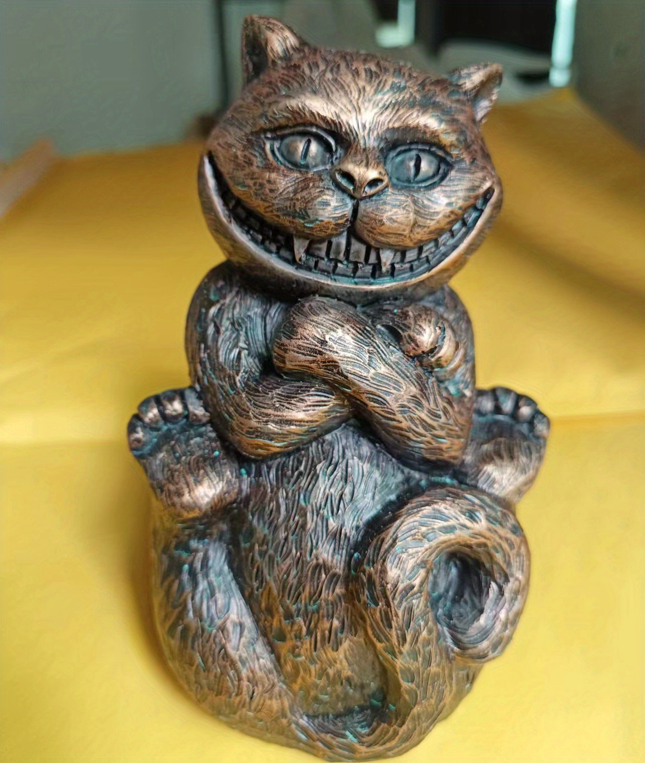 Cheshire Cat Statue Garden Sculptures Wonderland Garden Temu