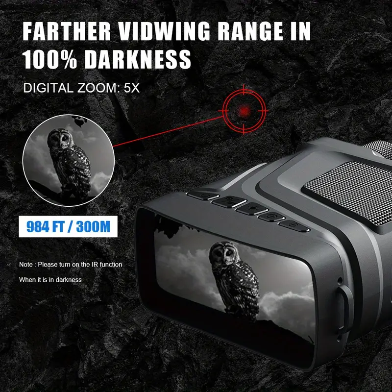 5X Zoom Digital Infrared Night Vision Binocular Telescope For Hunting Camping Professional 1080P 11811 02inch Night Vision Device Without TF Card Working With Batteries excluding Batteries details 8