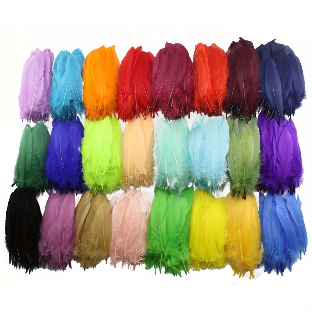  SELCRAFT Plumas para manualidades, 160 piezas de plumas de  ganso de colores mezclados, hermosas plumas de cisne natural, accesorios de  decoración de sombrero de 3.1-4.7 in de largo para manualidades de