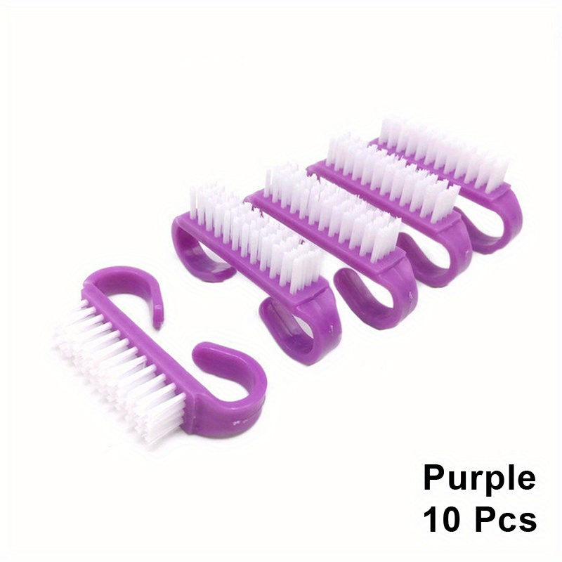 10 pcs lot cleaning nail brush tools powder dust remover soft nail brushes colorful plastic handle dust cleaner brushes nail art manicure tools purple 0