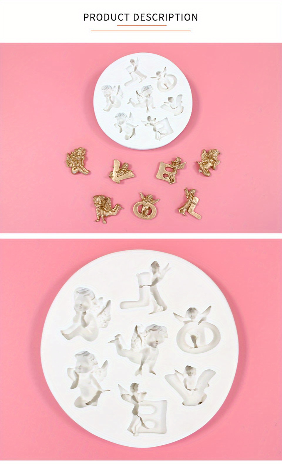 Love Angel Chocolate Mold 3d Silicone Mold Baby Angel Candy Temu