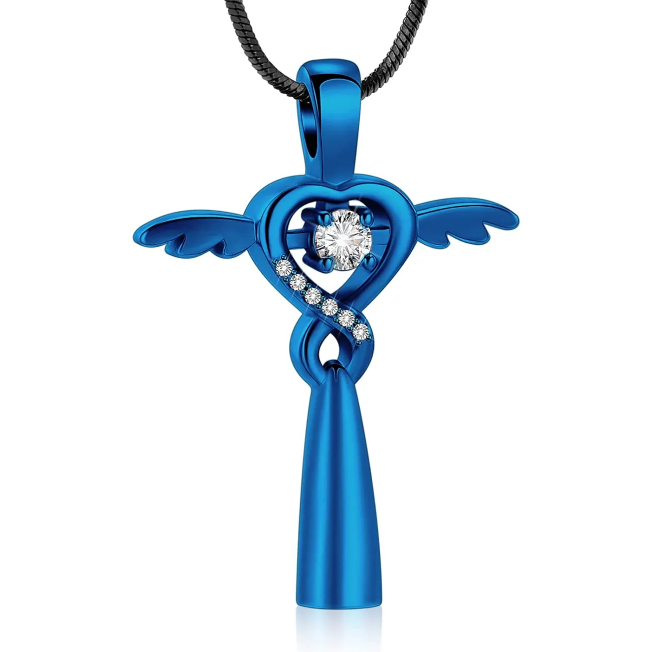 Angel Key Necklace Blue