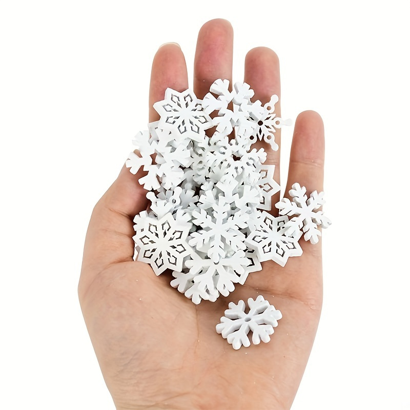 10pcs Wooden Snowflakes For Crafts Wood Snowflake Cutouts Wood Snowflake  Hanging Ornaments Blank Wooden Christmas Snowflakes For DIY Crafts Winter Xm