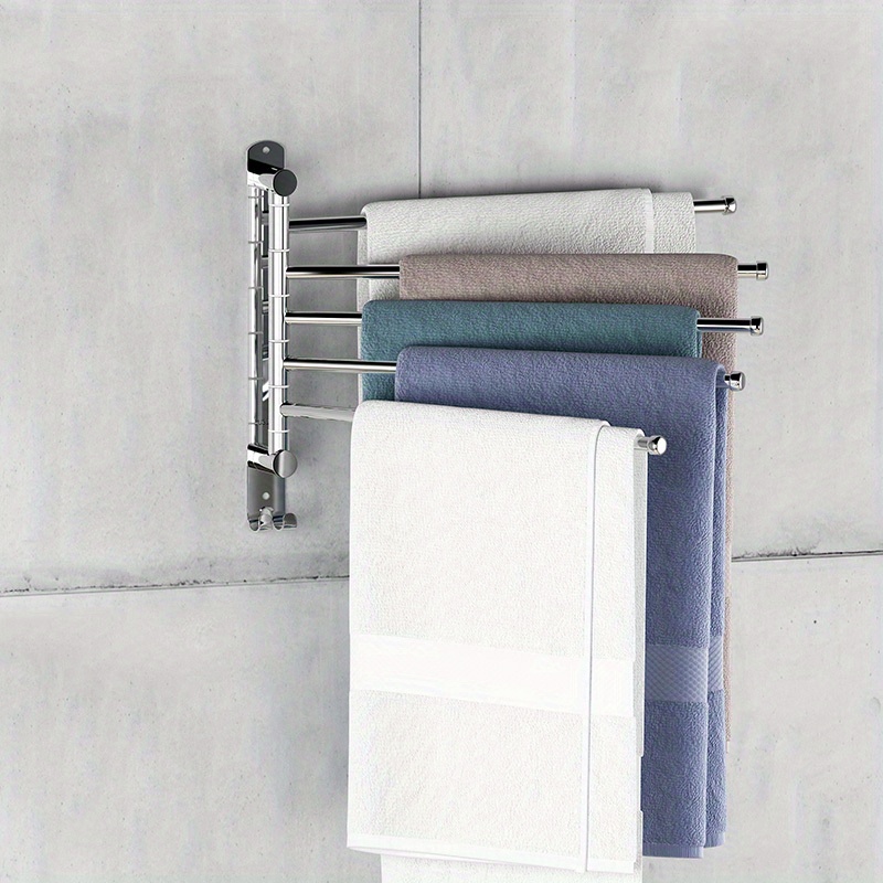 NearMoon Toallero doble con ganchos, accesorios de baño, toallero de ducha  de acero inoxidable, soporte para barra de toalla para baño/cocina