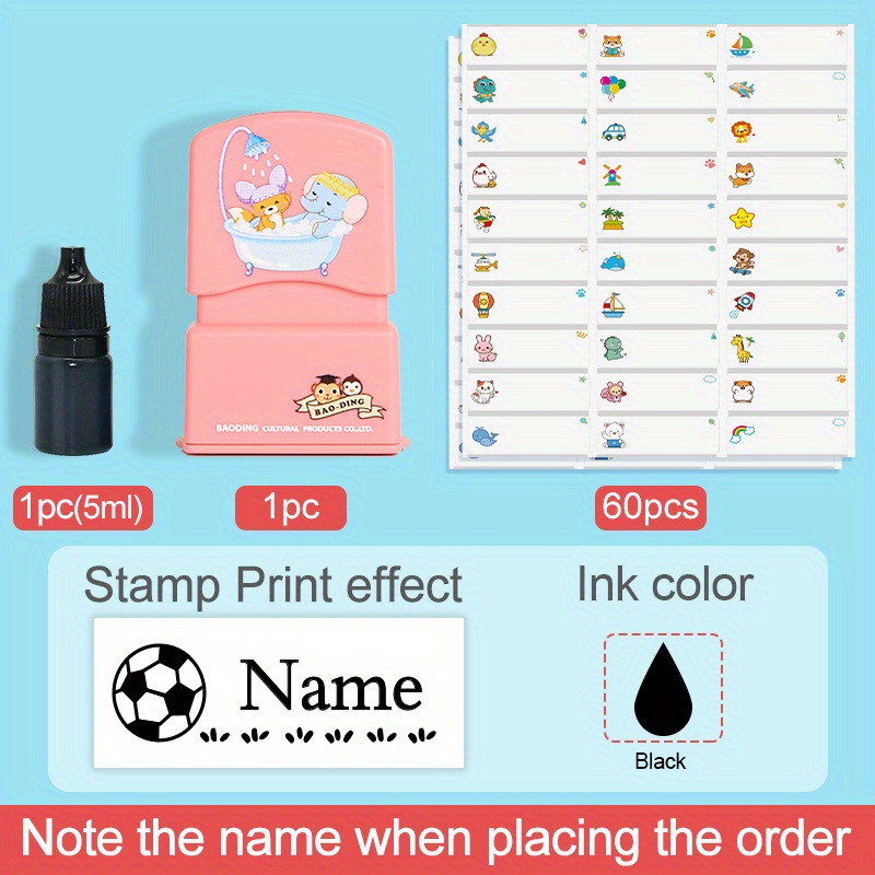 School Set( Stamp And Stickers)custom Name Seals Stamp - Temu