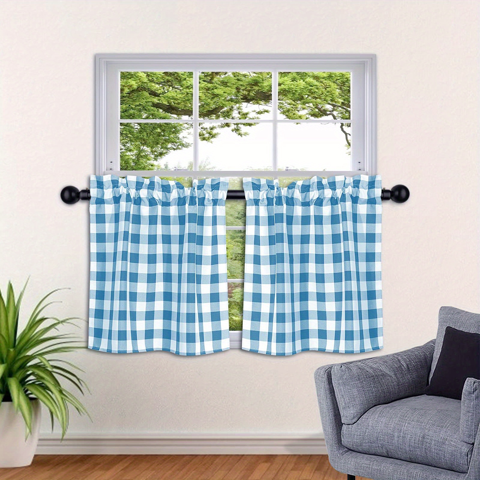 teal kitchen curtains
