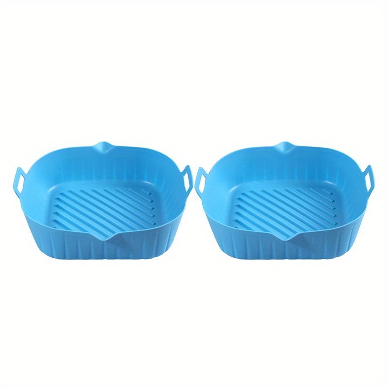  Silicone Air Fryer Basket Liners Square - 2Pcs Reusable Air  Fryer Silicone Pots for Food Safe Air fryers Oven Accessories(8.1 Inch) :  Home & Kitchen