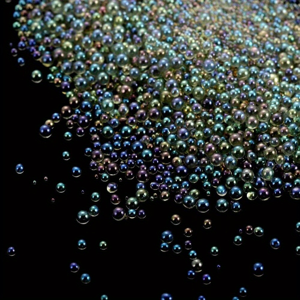 Deep Blue Water Bubble Beads | Iridescent Water Droplet | Fake Water Drops  | Micro Beads | Resin Inclusions (AB Dark Blue / 1mm to 3mm / 5g)