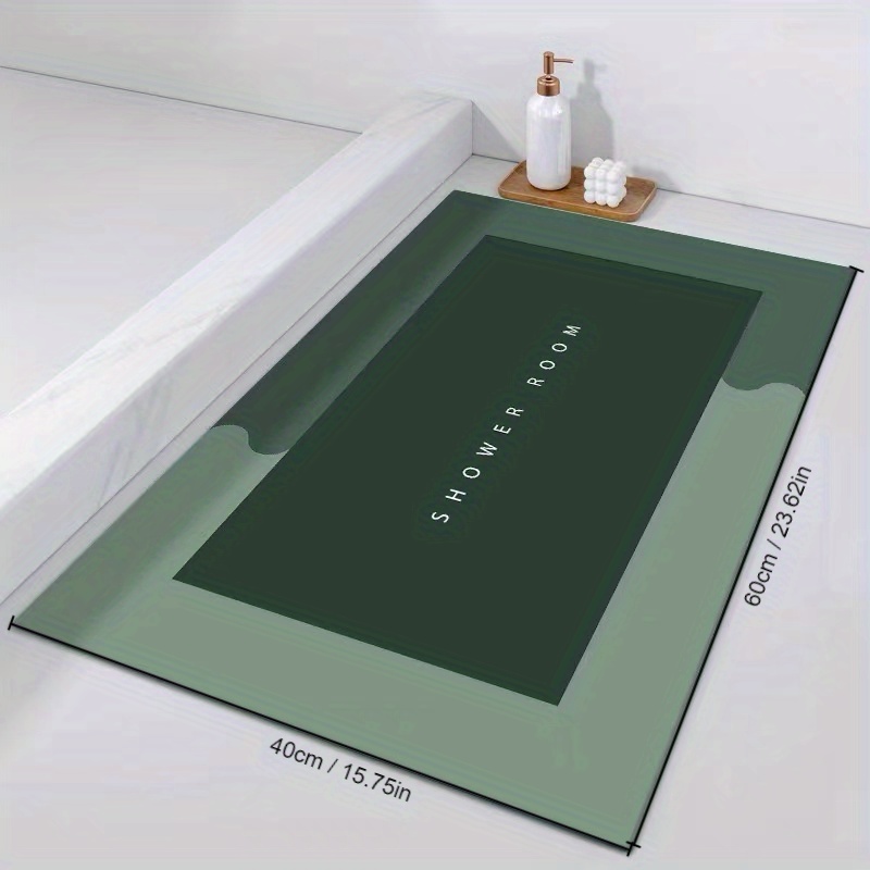 1pc Super Absorbent Non Slip Bath Mat Machine Washable Bathroom Mats ...