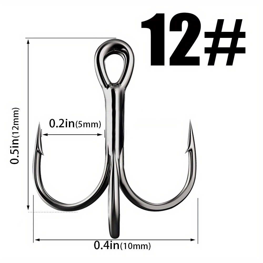 Lot No. 1 14 Black Fishing Treble Hooks Perfect For Catching - Temu