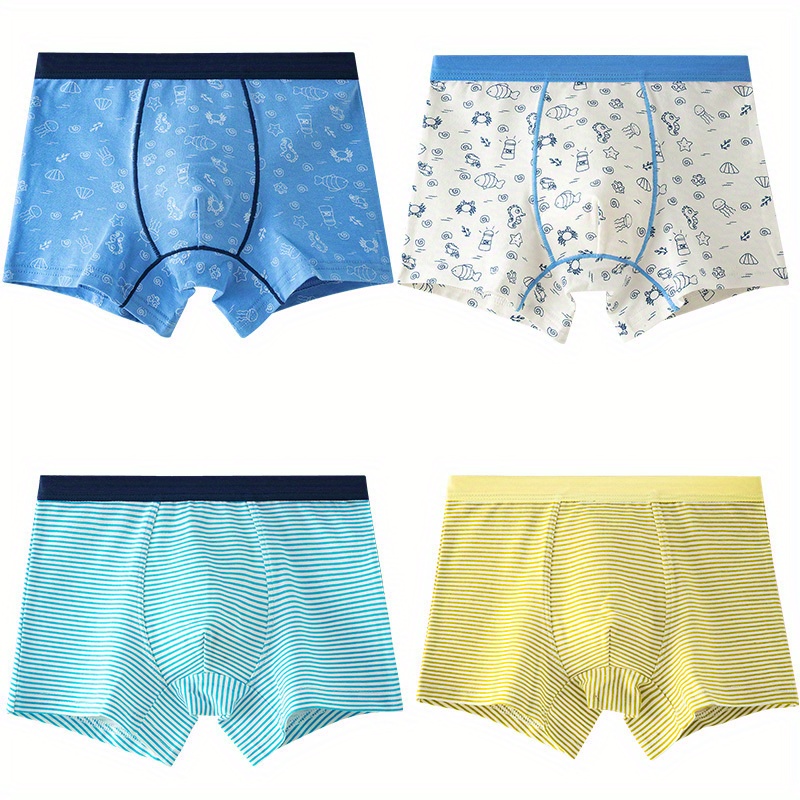 Breathable Blue Striped Cotton Boxers For Baby Boys Cartoon Football Print  Low Rise Shorts And Underwear For Teenage Boys 210622 From Cong05, $13.23