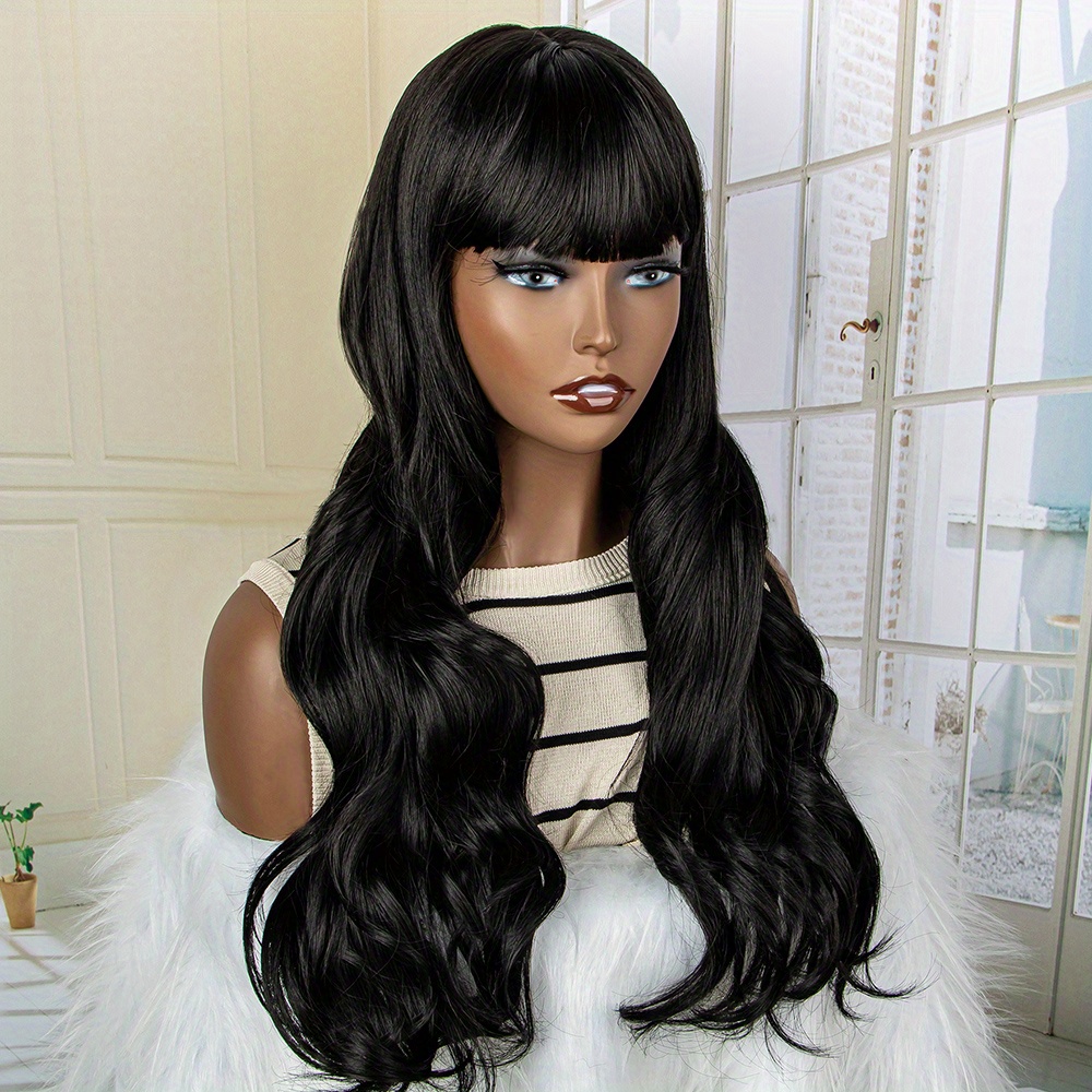 Black long 2024 hair wigs halloween