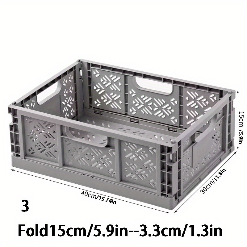 Collapsible Storage Box Crate With Lid Folding - Temu