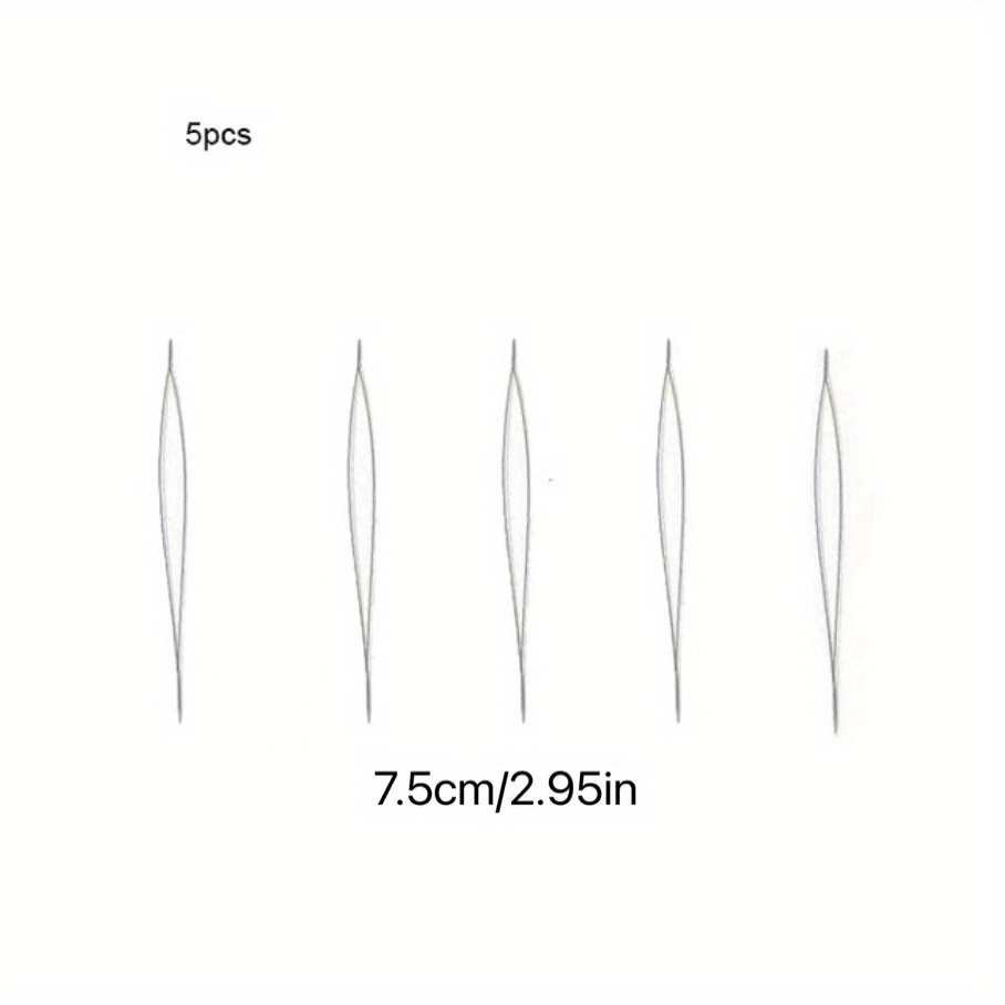 6Pcs Open-Ended Curved Stainless Steel Beading Needles Jewelry Making Tools  Practical Convenient For DIY Necklace Bracelet Craft Supplies