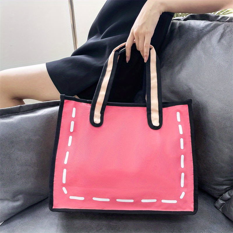 Contrast Binding Tote Bag