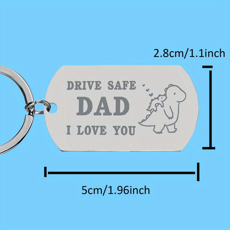 Drive Safe Dad Love Car Keychain Cartoon Cute Dinosaur Temu United