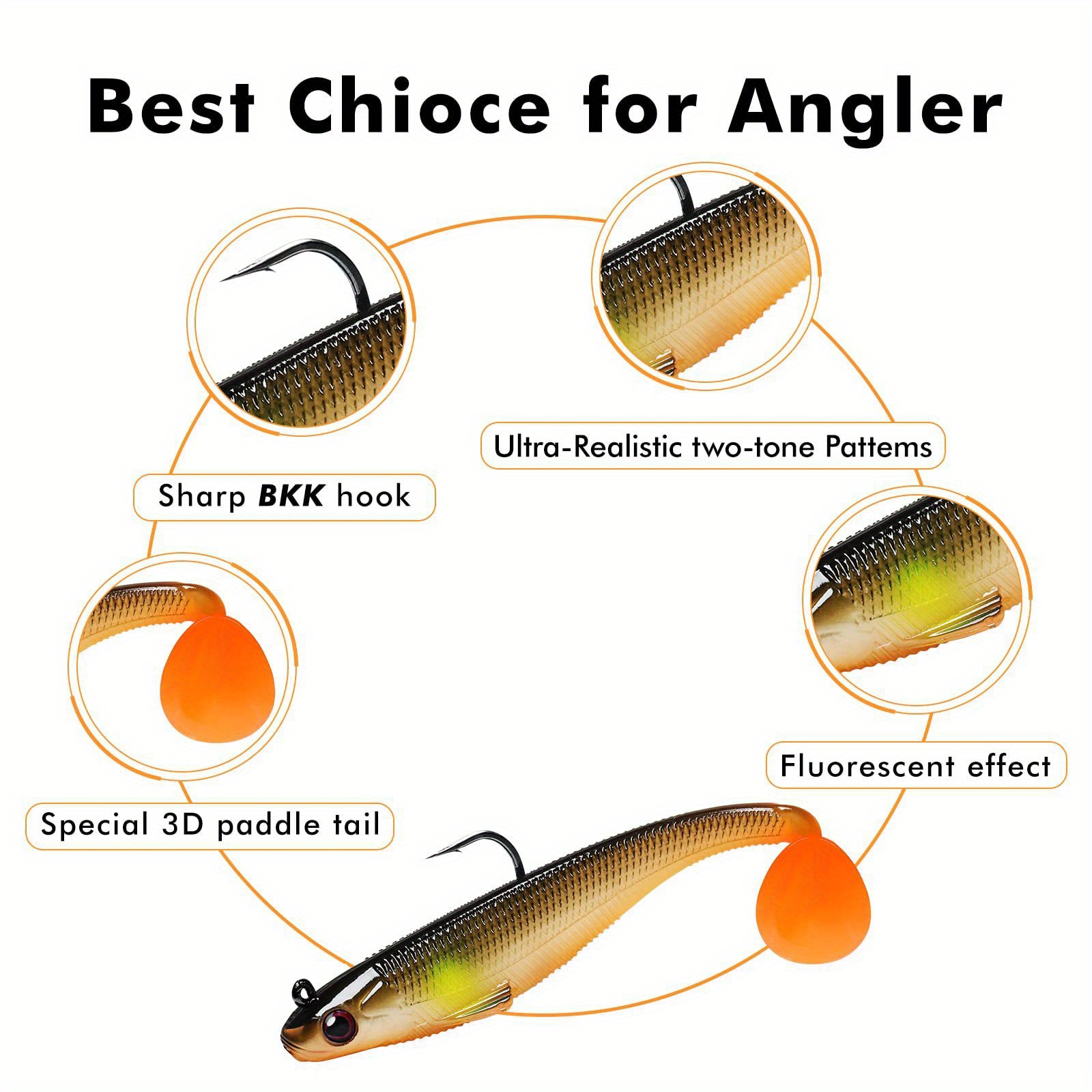 Pre rigged Jig Head Soft Fishing Lures Paddle Tail Swimbaits - Temu