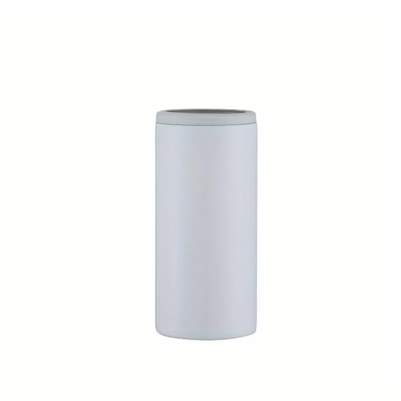 White Slim Can Koozie Cooler Insulated Stainless Steel for 12oz
