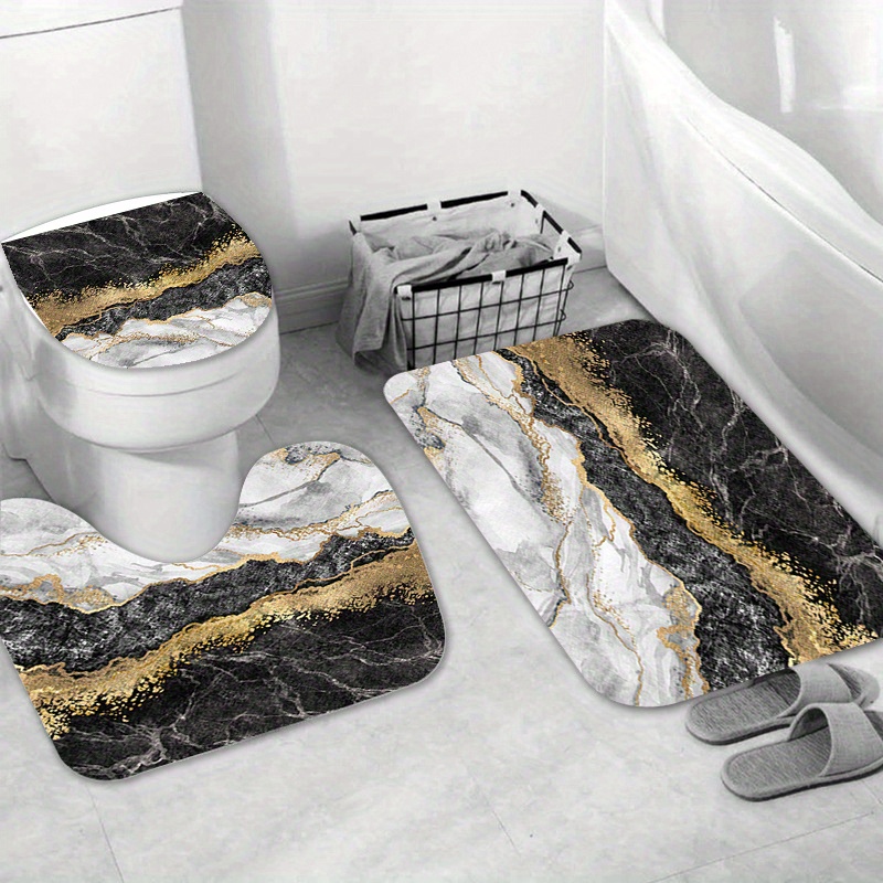 Set Tappetini Bagno Motivo In Marmo 3 Pezzi Tappeto Bagno - Temu Italy